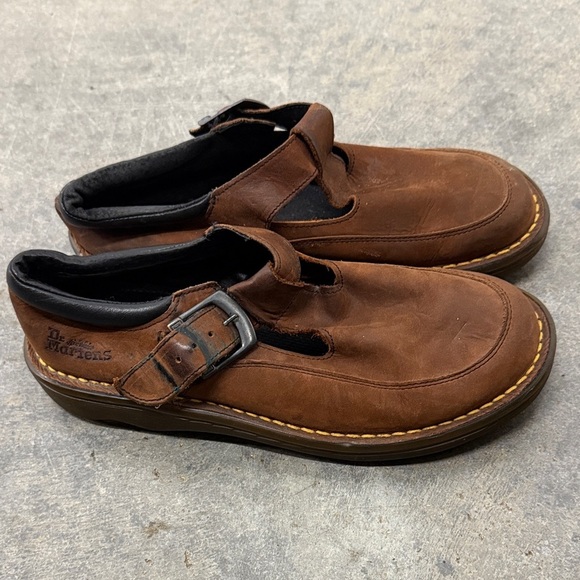 Dr. Martens Rare Vintage Brown Leather Buckle Loafers - Picture 2 of 5